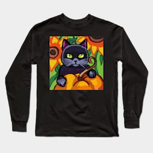 Halloween black cat Long Sleeve T-Shirt